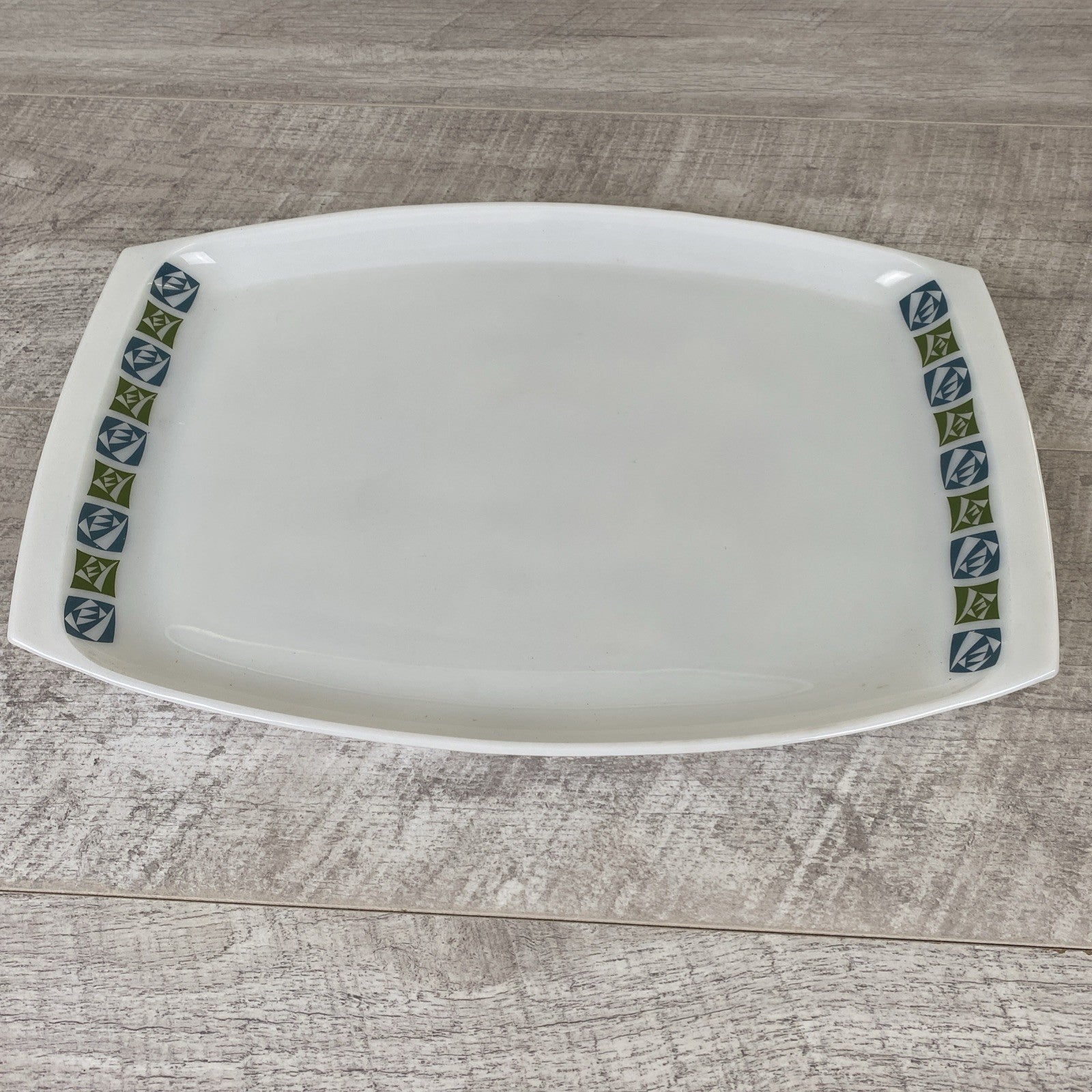Vintage JAJ Pyrex Checkers Pattern Large Serving Platter 14.75" x 9.75"
