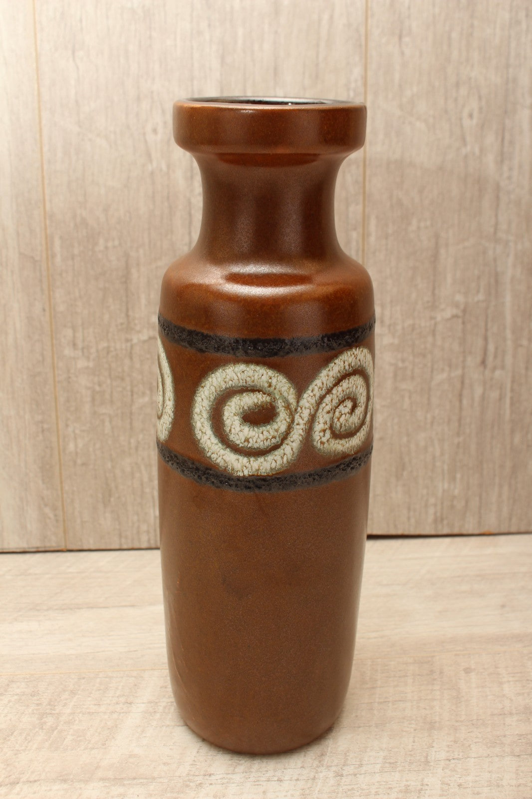 Vintage Scheurich 200-28 West German Pottery Vase Mid Century Swirl 1970s