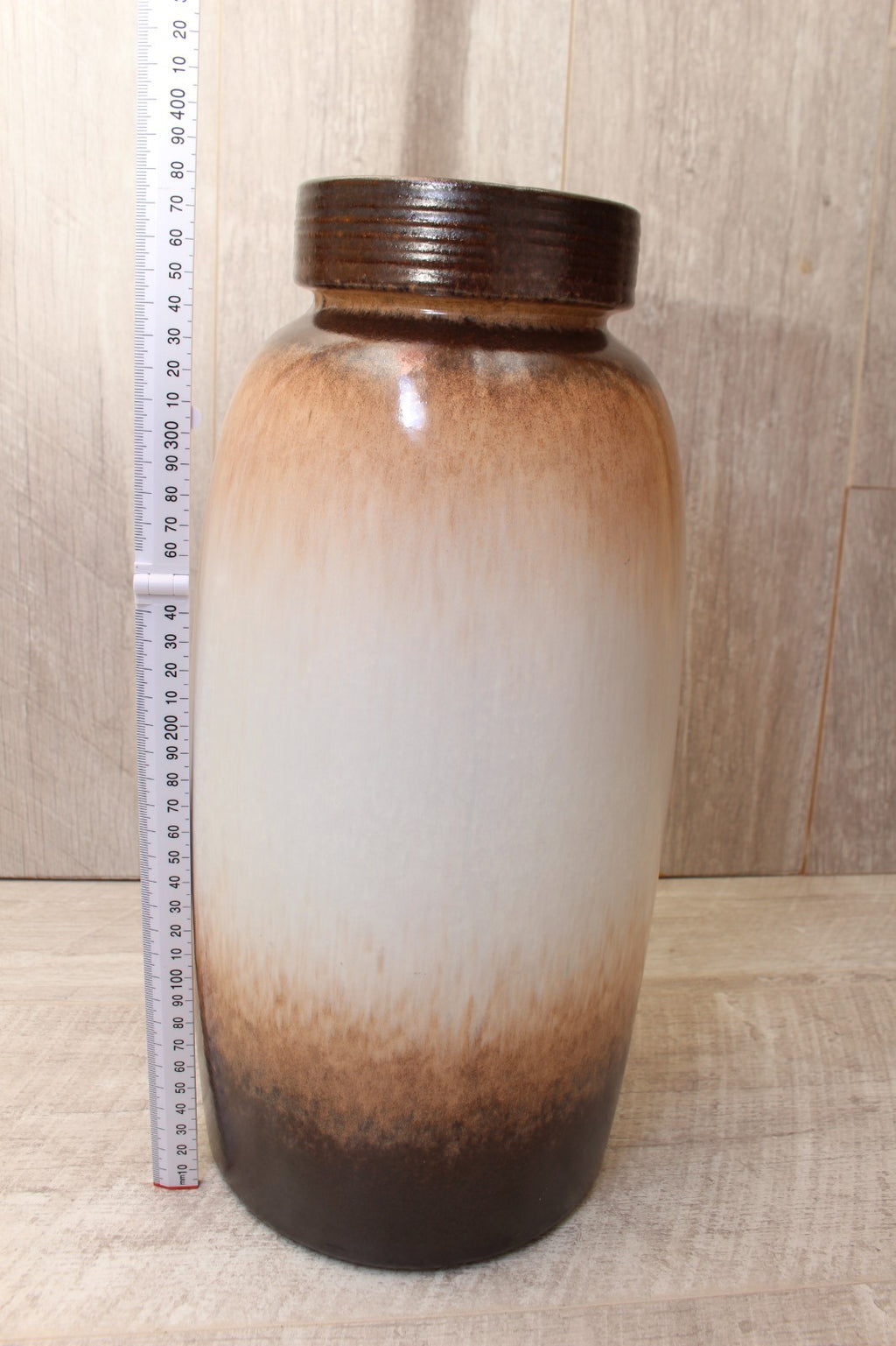 Large Scheurich 553-38 West German Floor Vase Mid Century Ombre Fat Lava Era
