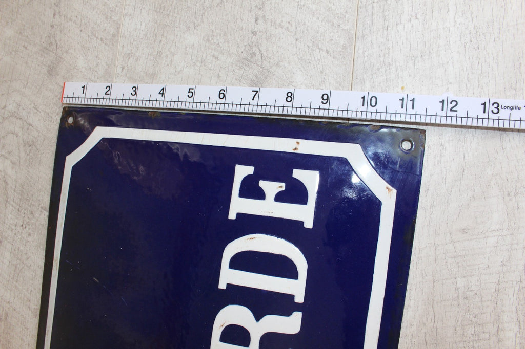 Antique French Enamel Street Sign: Rue Gustave Carde Provenance & History