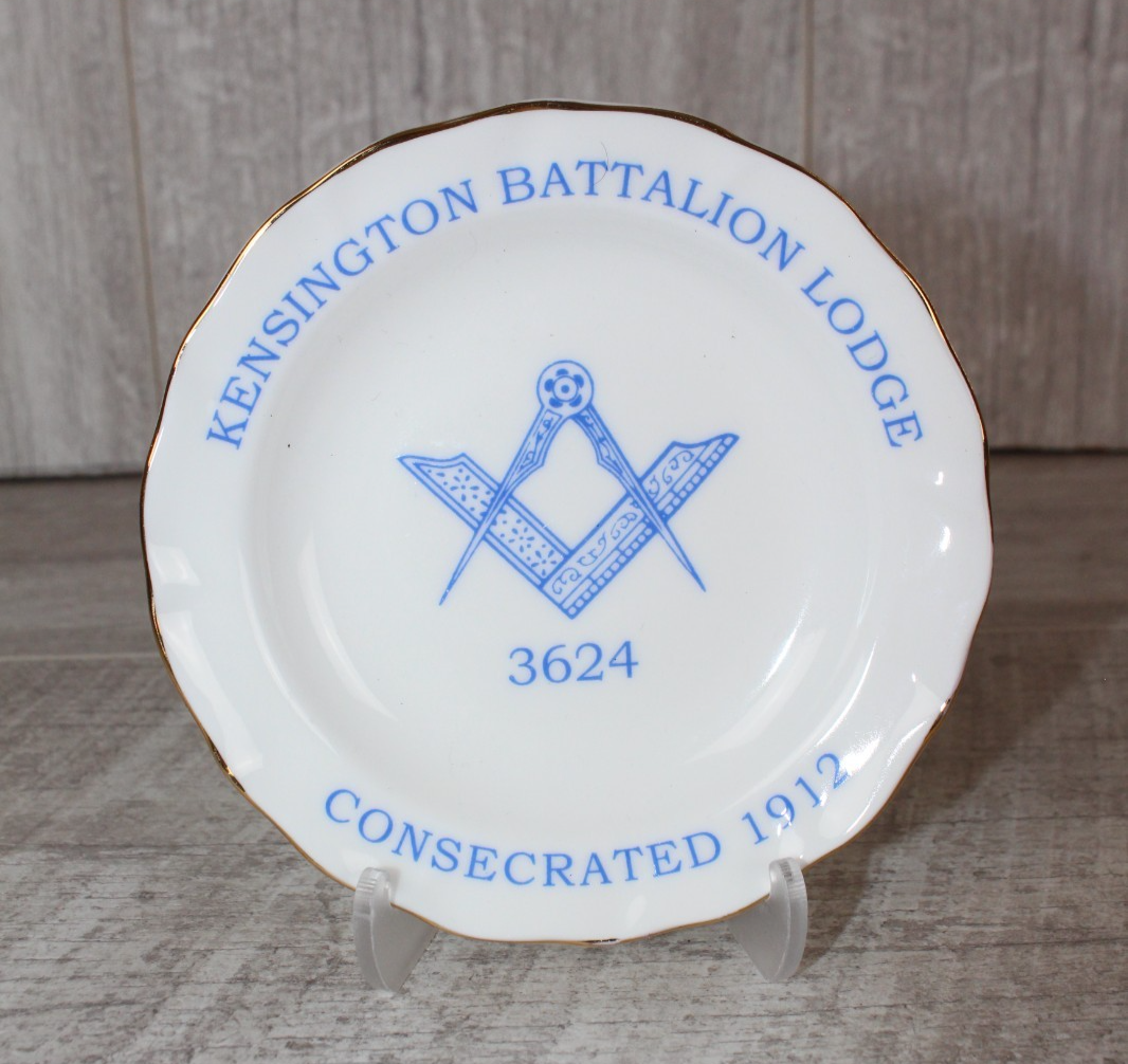 Vintage Masonic - Freemasons Saucer Guardian China Gold Trim Made in England