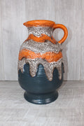Large Vase Dumler And Breiden West German Pottery 649-40 Red & Orange Fat Lava