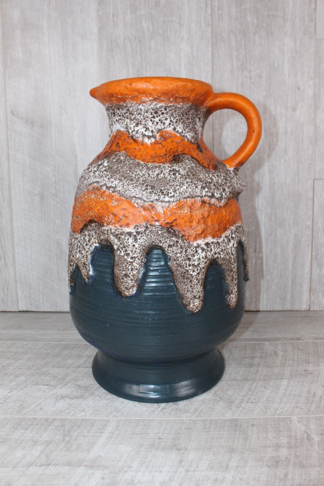 Large Vase Dumler And Breiden West German Pottery 649-40 Red & Orange Fat Lava