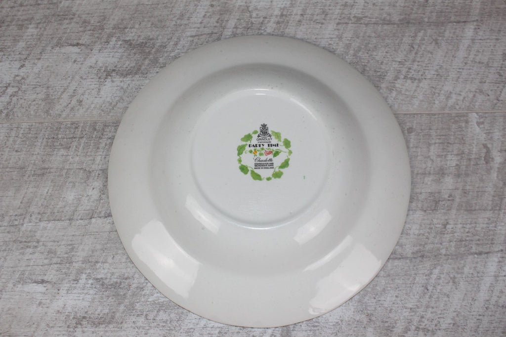 Grindley Party Time Charlotte 9" Rimmed Soup Bowl - Vintage England - VGC
