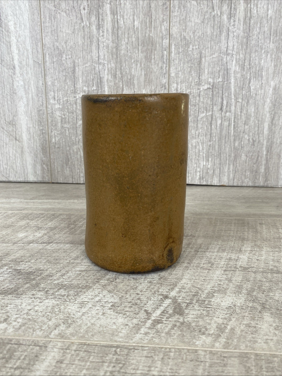 British Studio Pottery Brown Vase 6” Tall