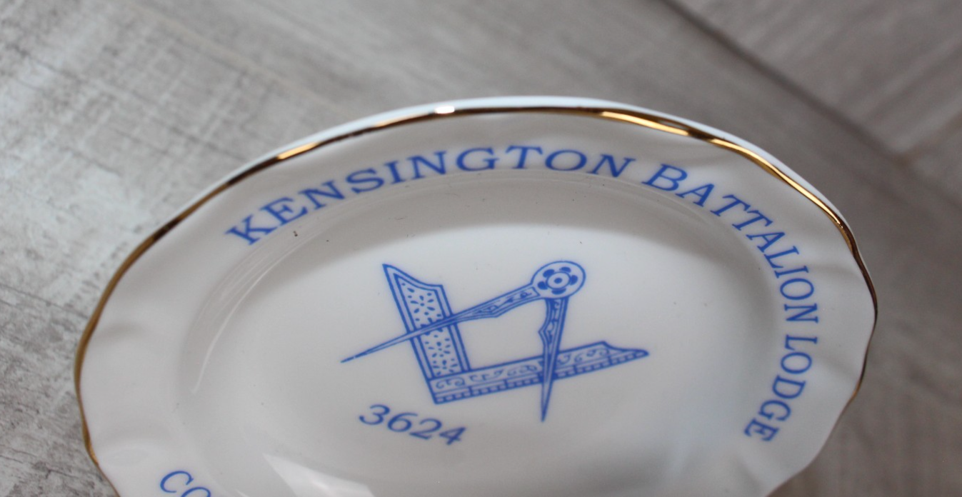 Vintage Masonic - Freemasons Saucer Guardian China Gold Trim Made in England