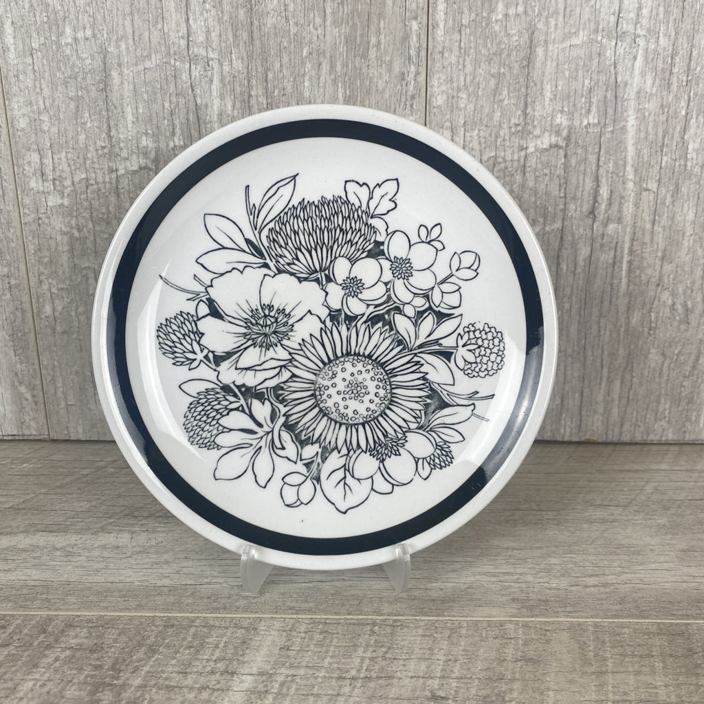 vintage retro 1960s ALFRED MEAKIN -  SAMOA -  SIDE PLATE black flower design