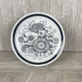 vintage retro 1960s ALFRED MEAKIN -  SAMOA -  SIDE PLATE black flower design