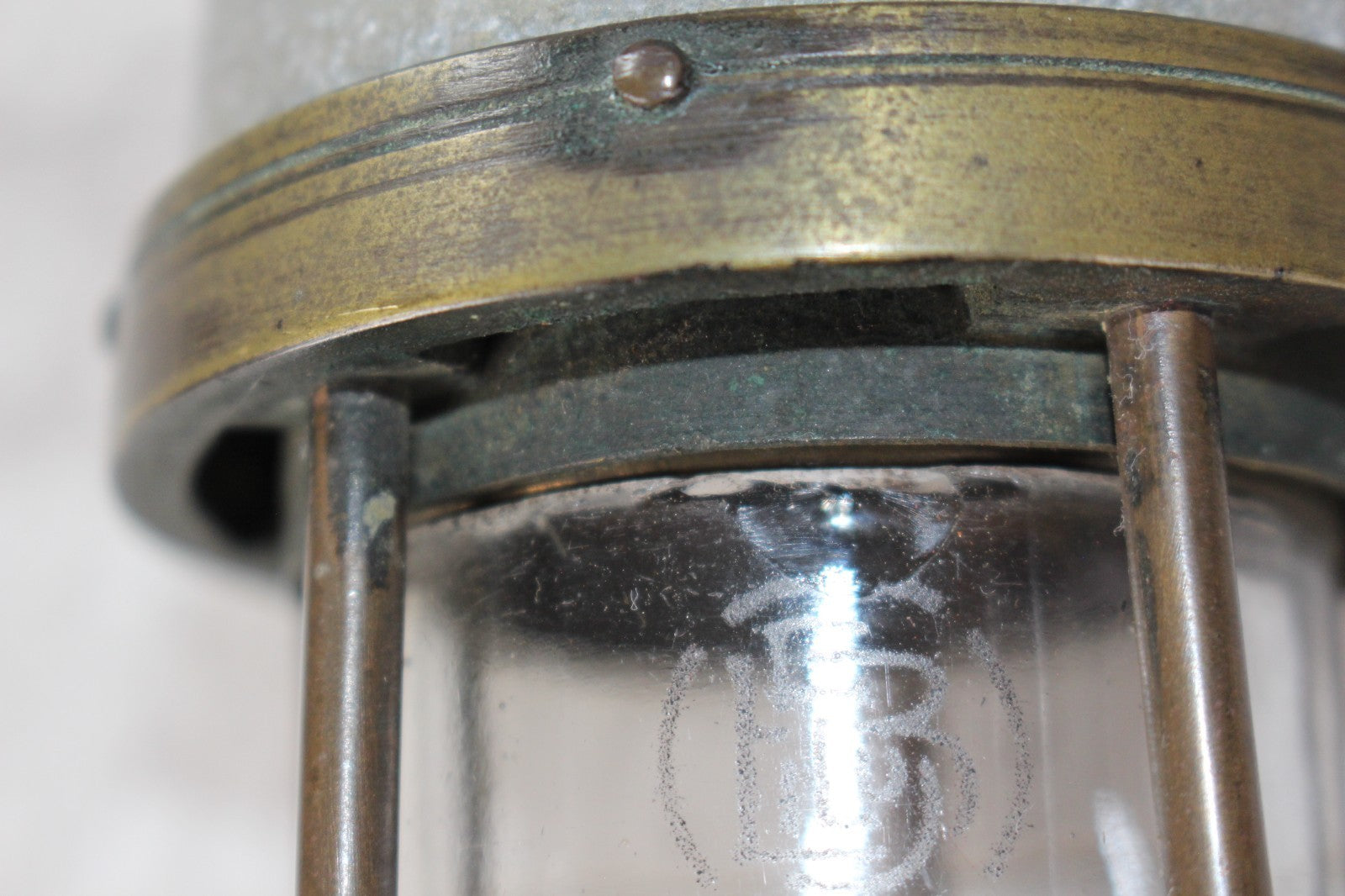 JH Naylor Ltd Wigan Miners Safety Lamp Original Glass Collector Item Rare Brass