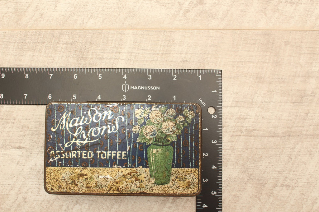 Vintage Maison Lyons Toffee Tin Excel Co London 1950s Floral Crest Sweet Box