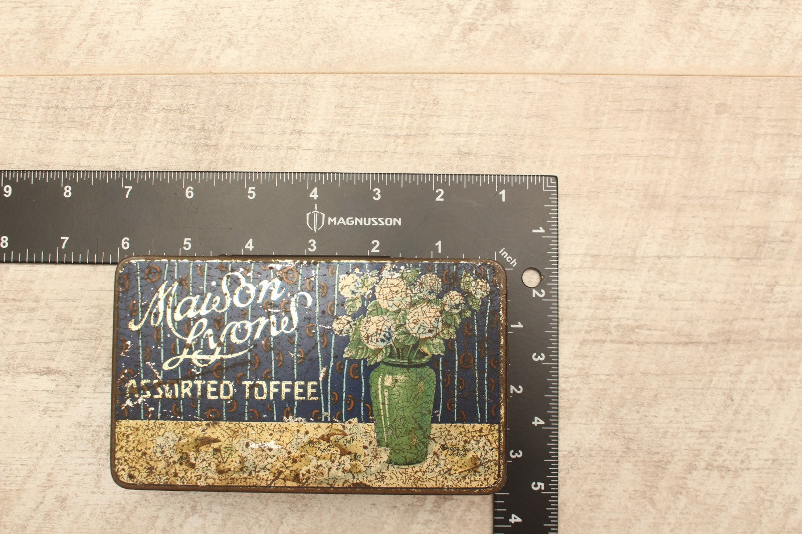 Vintage Maison Lyons Toffee Tin Excel Co London 1950s Floral Crest Sweet Box
