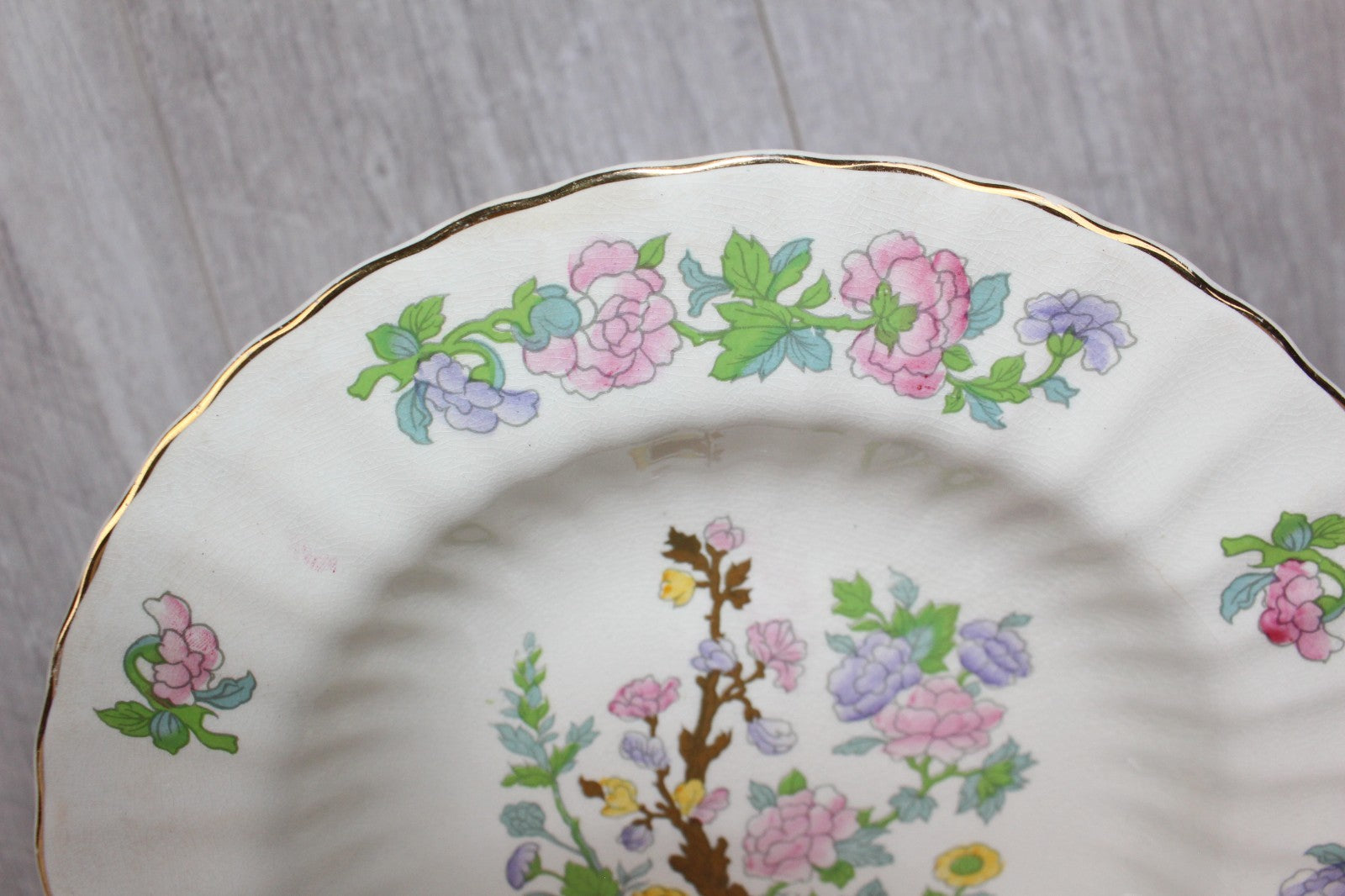 Vintage Wade England Indian Tree Soup Bowls | Fluted Scalloped Edge | 1940s/50s