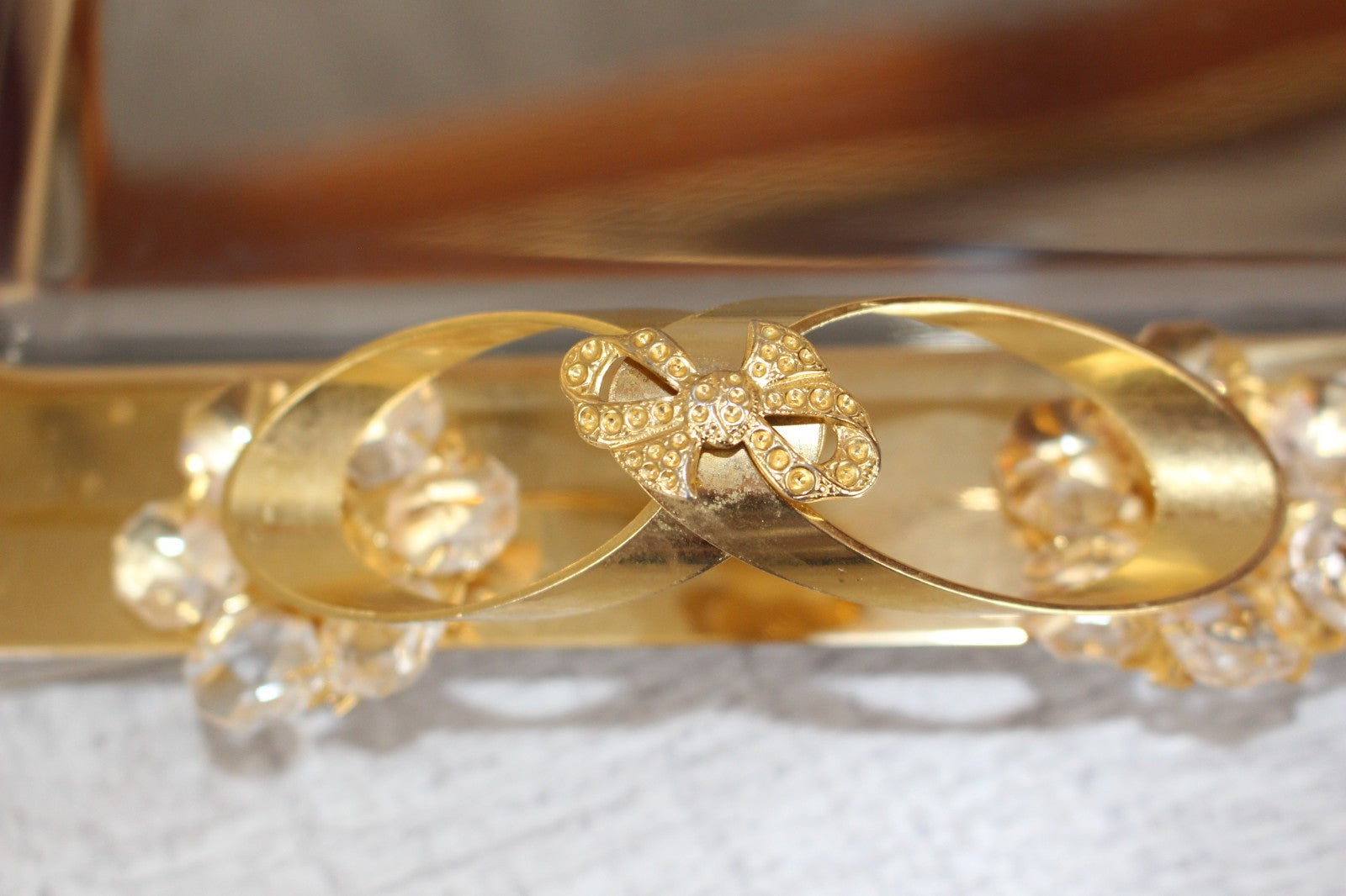 Vintage Italian INOX 18/10 Mirror Tray – 24kt Gold Plated Accents