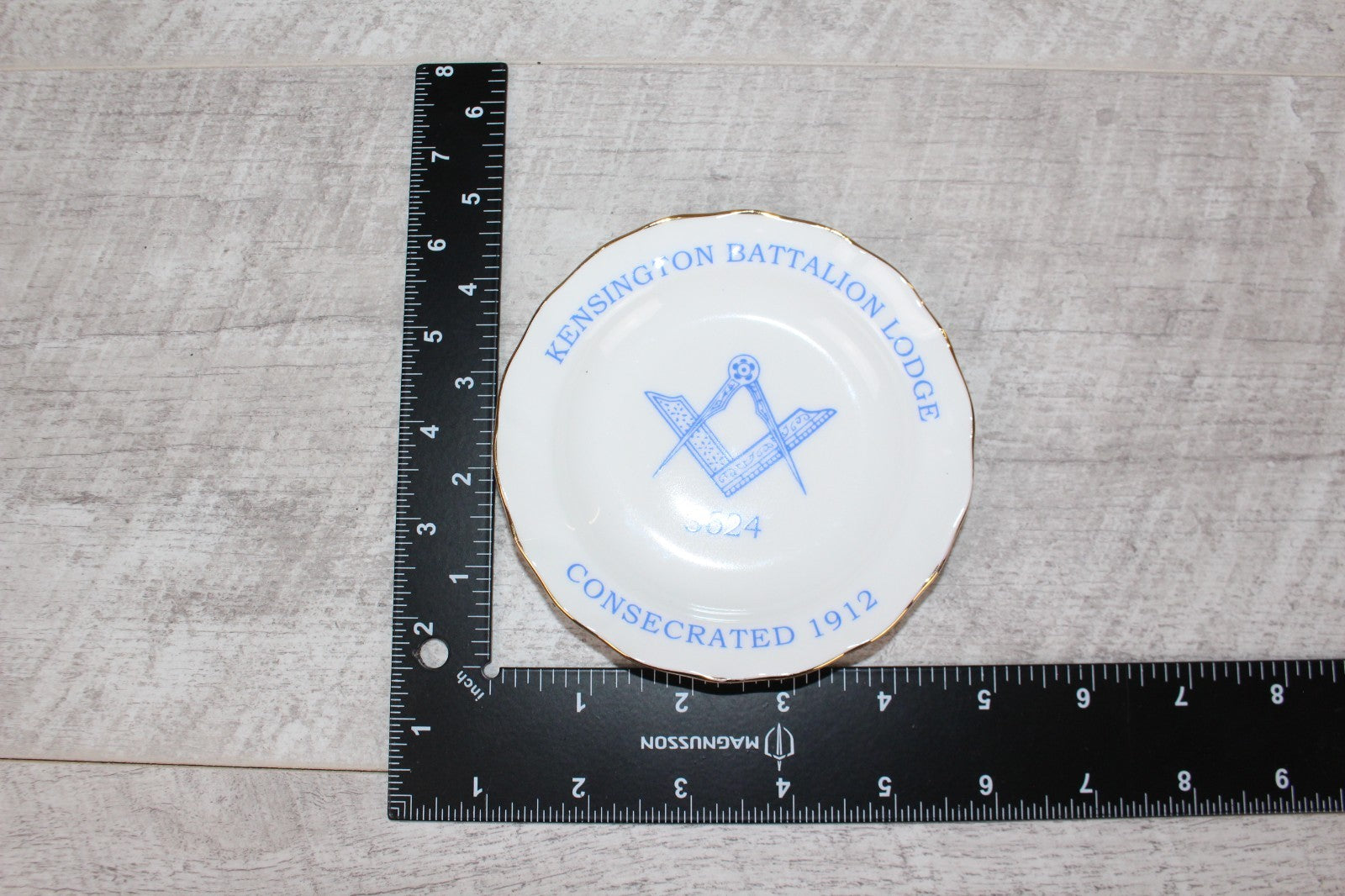 Vintage Masonic - Freemasons Saucer Guardian China Gold Trim Made in England