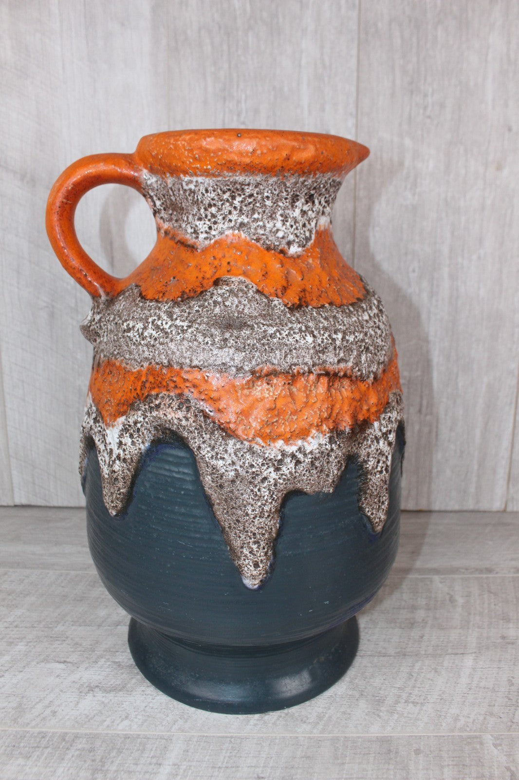 Large Vase Dumler And Breiden West German Pottery 649-40 Red & Orange Fat Lava