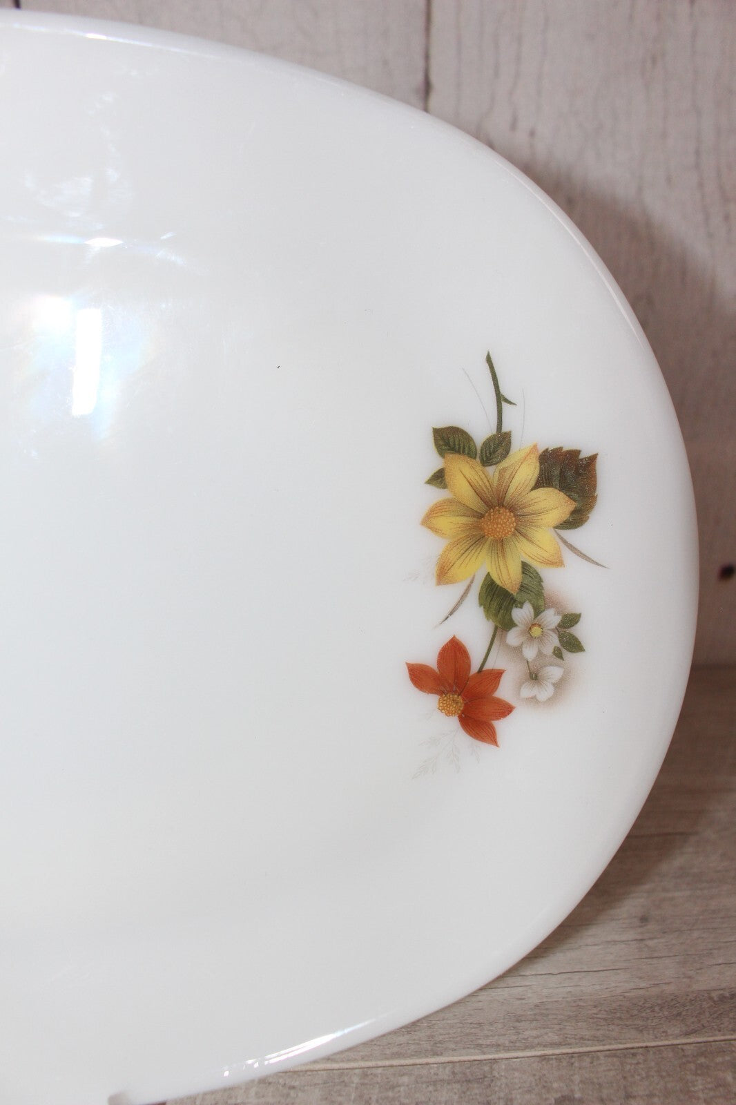 Pyrex JAJ Autumn Glory Oval Steak Plate White with Floral Detail