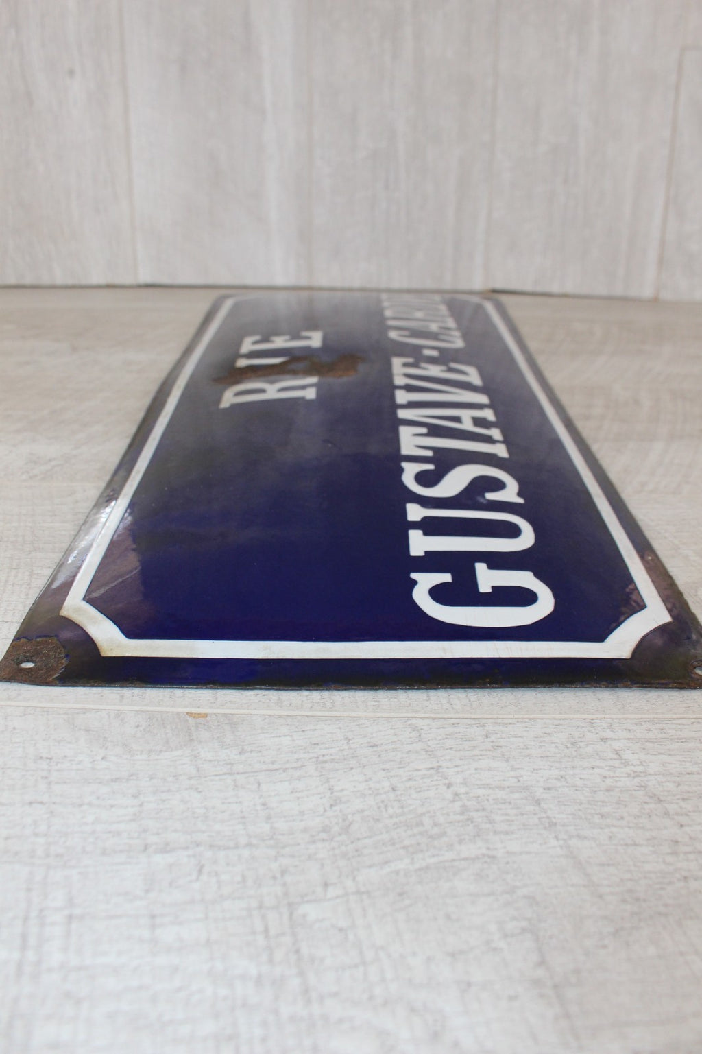 Antique French Enamel Street Sign: Rue Gustave Carde Provenance & History