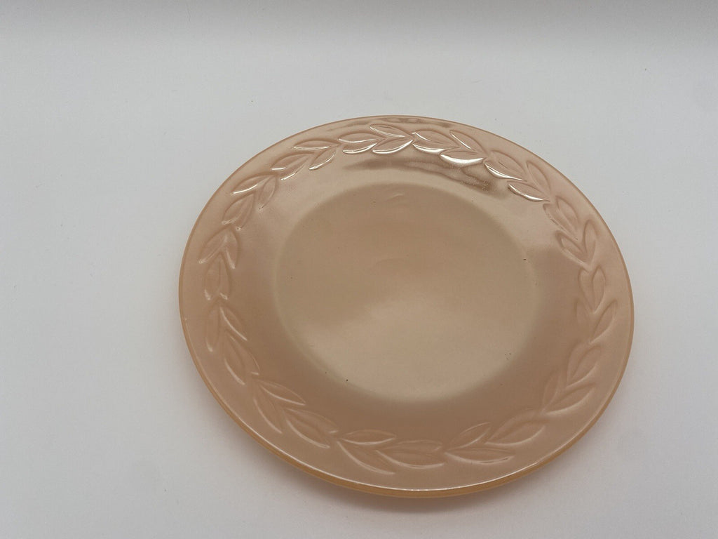Side Plate Peach Lustre Vintage Fire King Anchor Hocking  Wheat Sheaf 7.75 “ Dia