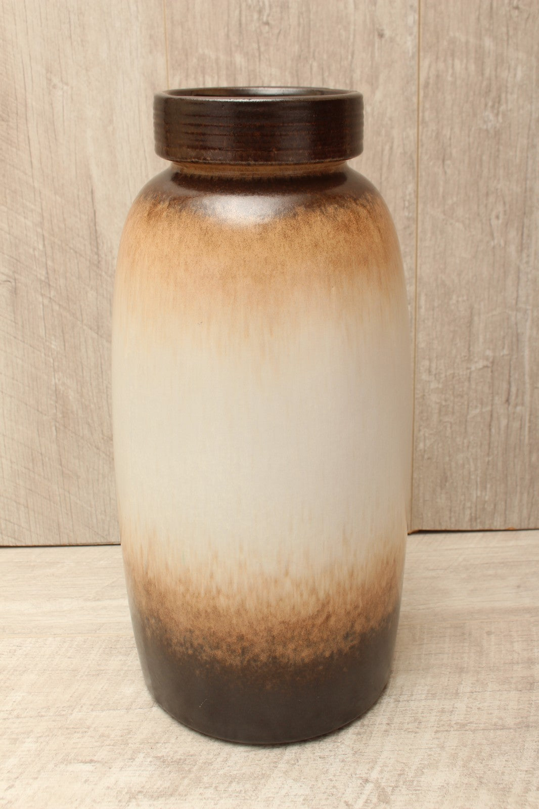 Large Scheurich 553-38 West German Floor Vase Mid Century Ombre Fat Lava Era