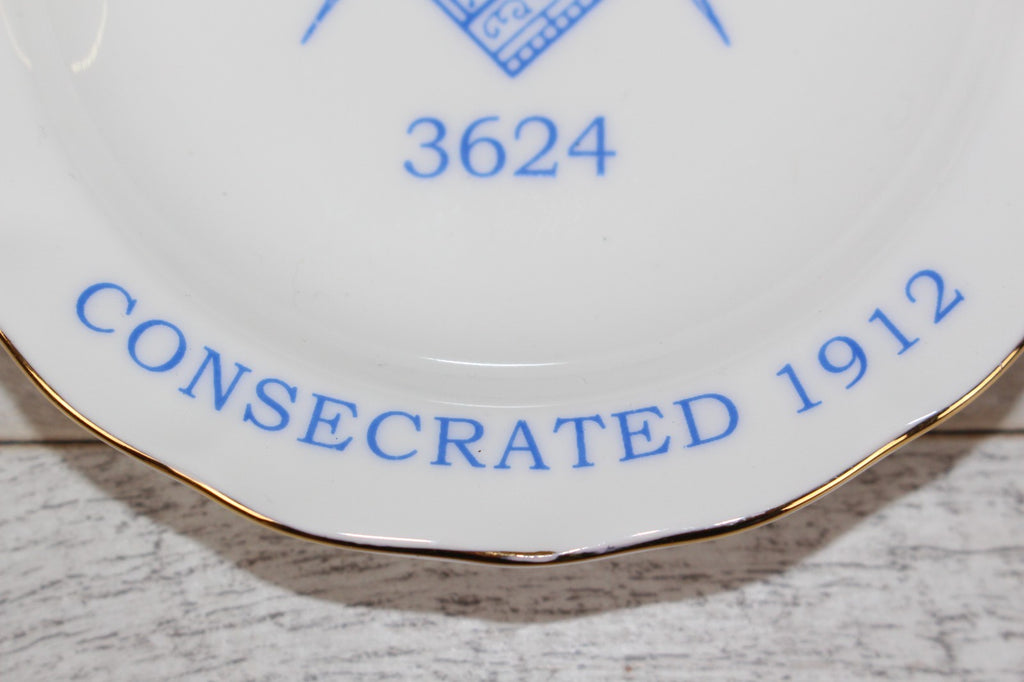 Vintage Masonic - Freemasons Saucer Guardian China Gold Trim Made in England