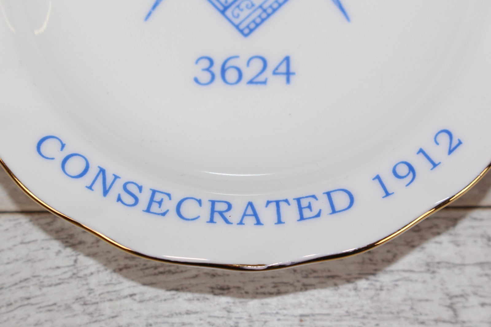 Vintage Masonic - Freemasons Saucer Guardian China Gold Trim Made in England