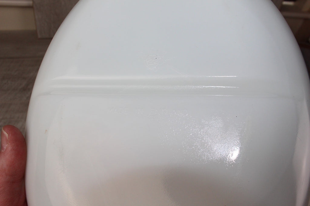 JAJ Pyrex Divided Serving Dish "Green Wheatsheaf Pattern" Vintage Milk Glass