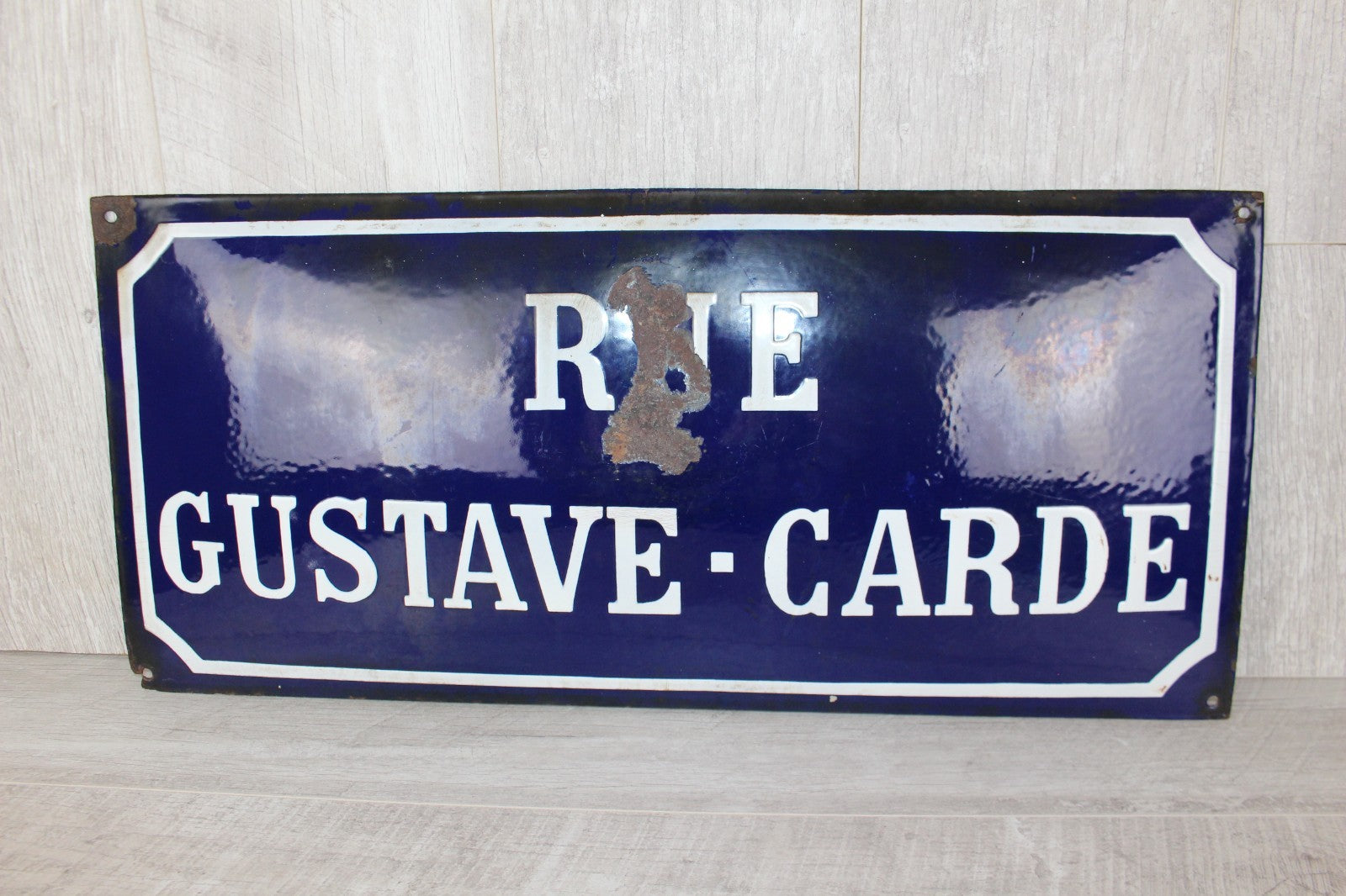 Antique French Enamel Street Sign: Rue Gustave Carde Provenance & History