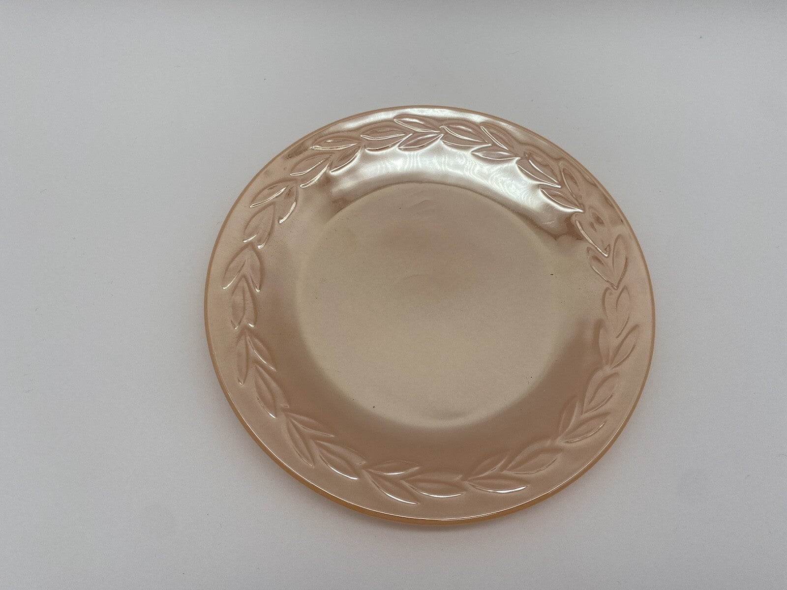 Side Plate Peach Lustre Vintage Fire King Anchor Hocking  Wheat Sheaf 7.75 “ Dia