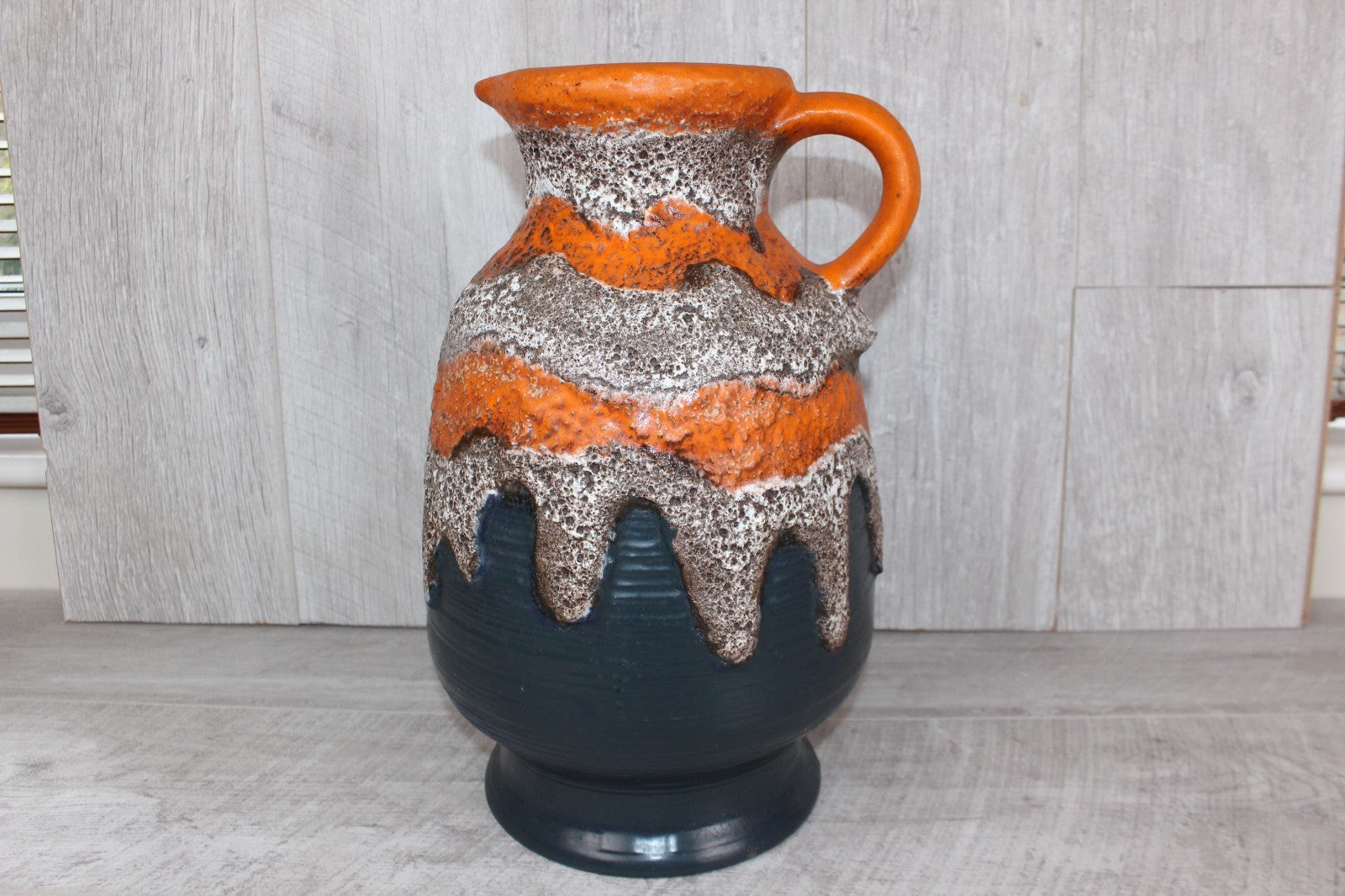 Large Vase Dumler And Breiden West German Pottery 649-40 Red & Orange Fat Lava