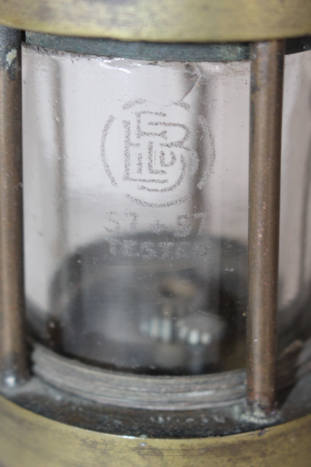 JH Naylor Ltd Wigan Miners Safety Lamp Original Glass Collector Item Rare Brass