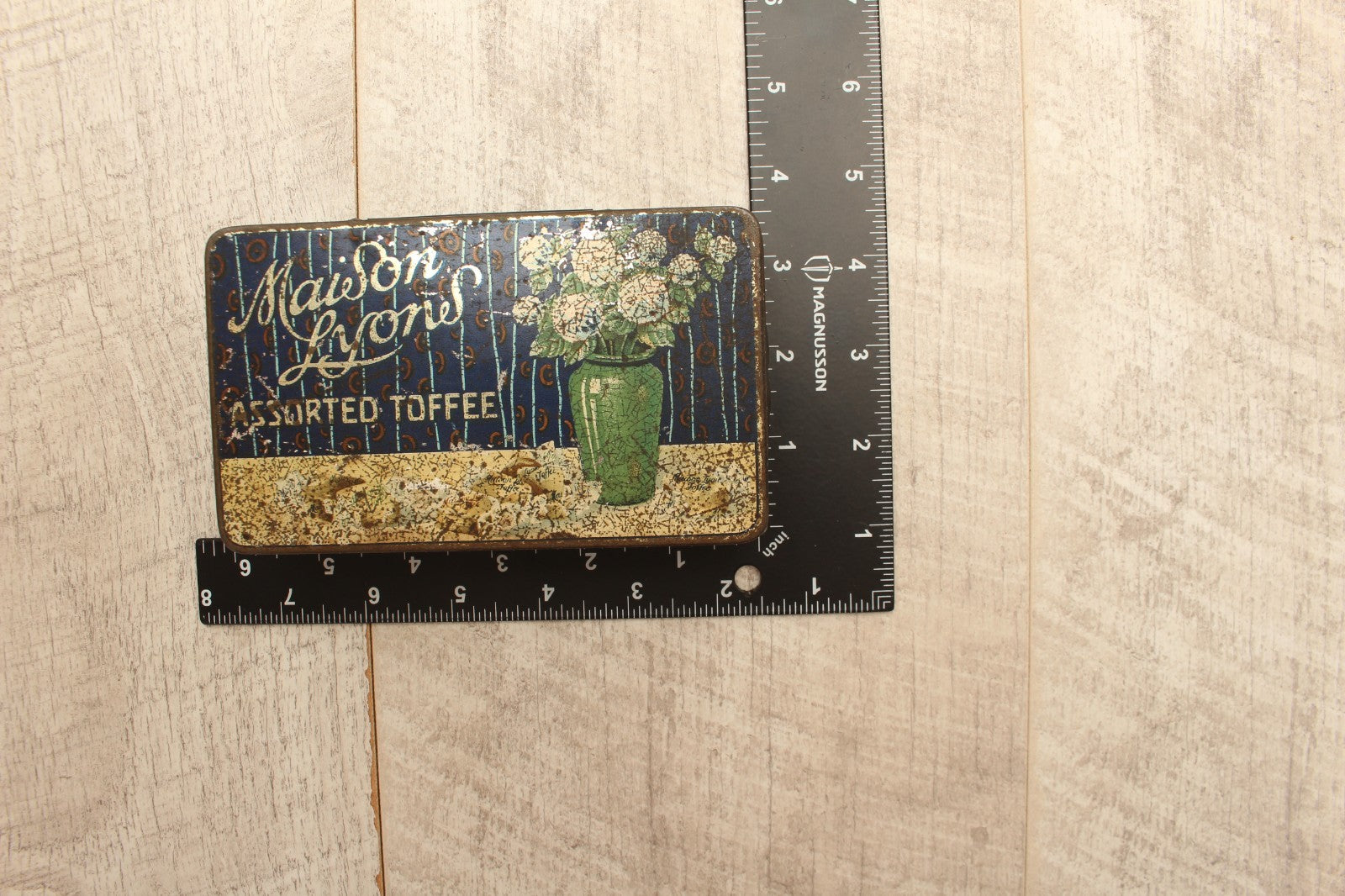 Vintage Maison Lyons Toffee Tin Excel Co London 1950s Floral Crest Sweet Box