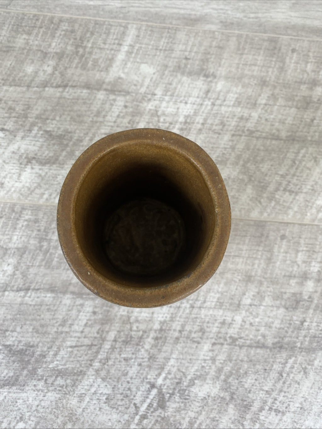 British Studio Pottery Brown Vase 6” Tall