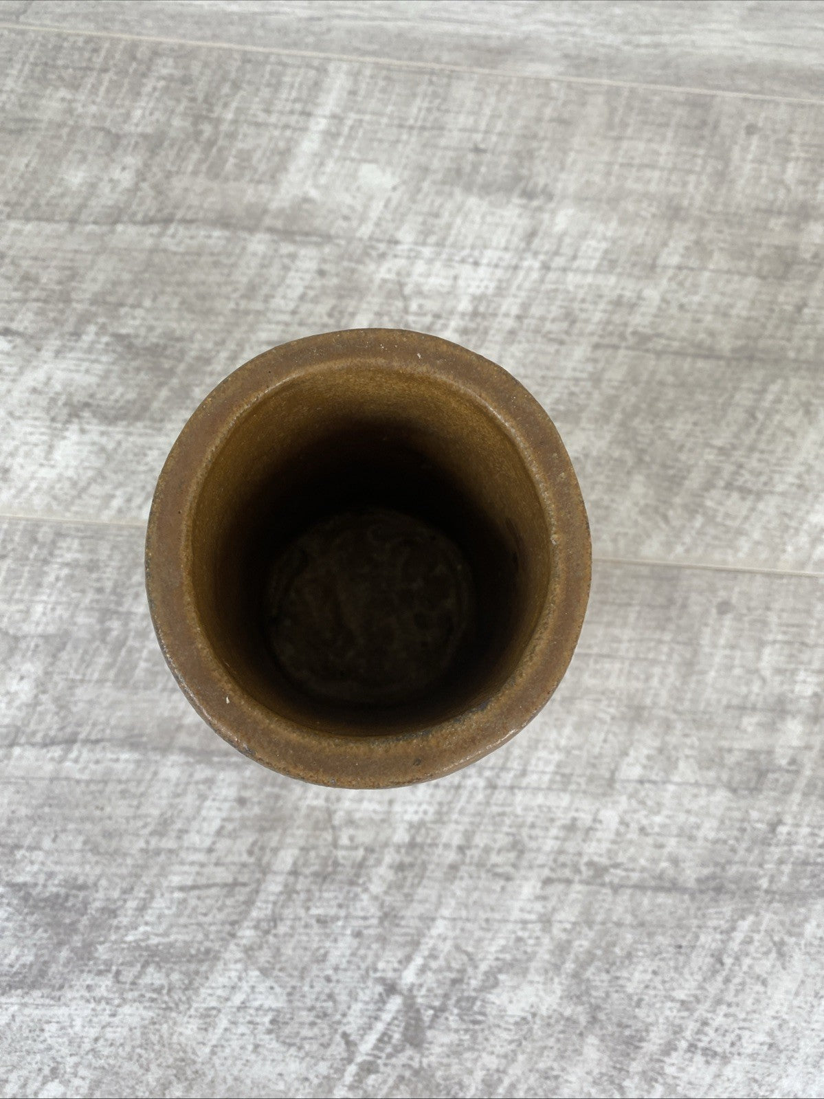 British Studio Pottery Brown Vase 6” Tall
