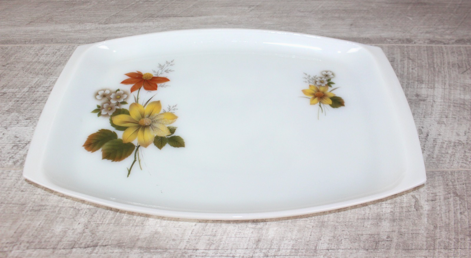 Vintage JAJ Pyrex Milk Glass  "Autumn Glory" Serving Platter