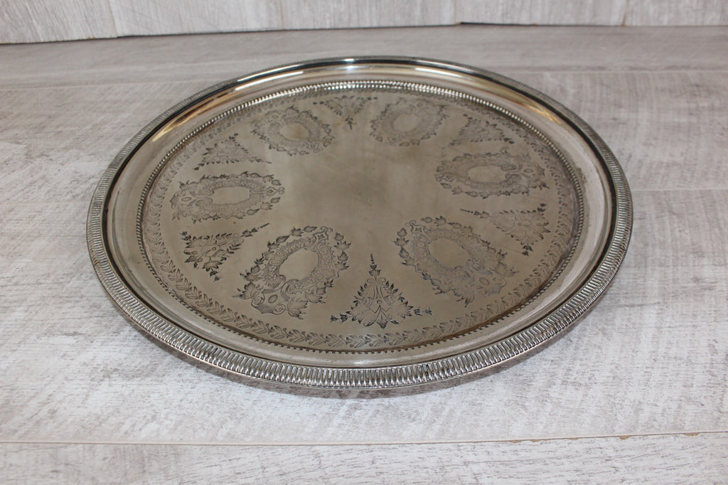 Stunning Victorian Walker & Hall Sheffield Silver-Plated Chased Tray / Salver