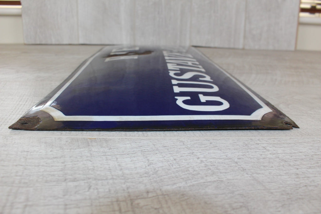 Antique French Enamel Street Sign: Rue Gustave Carde Provenance & History
