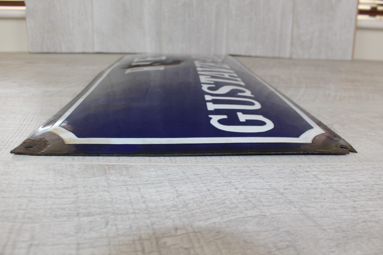 Antique French Enamel Street Sign: Rue Gustave Carde Provenance & History