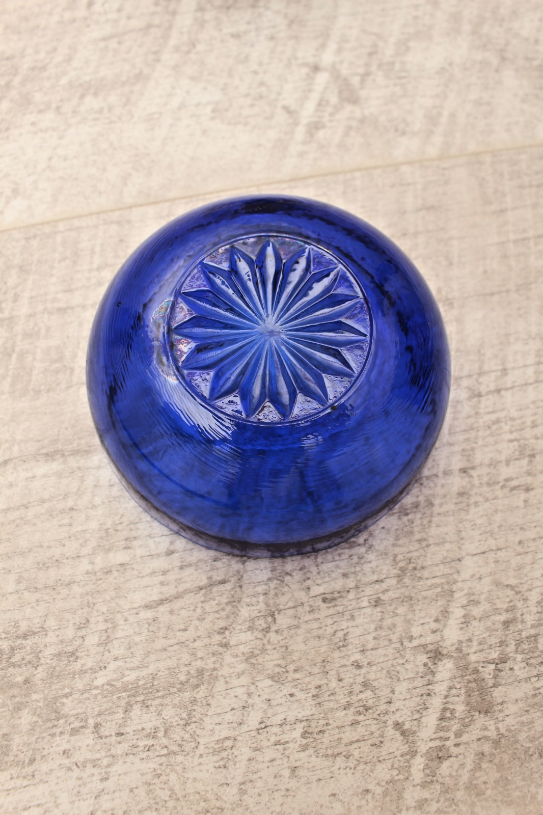 Vintage Cobalt Blue Glass Sugar & Jam Bowl Set with Tudor Plate Spoon