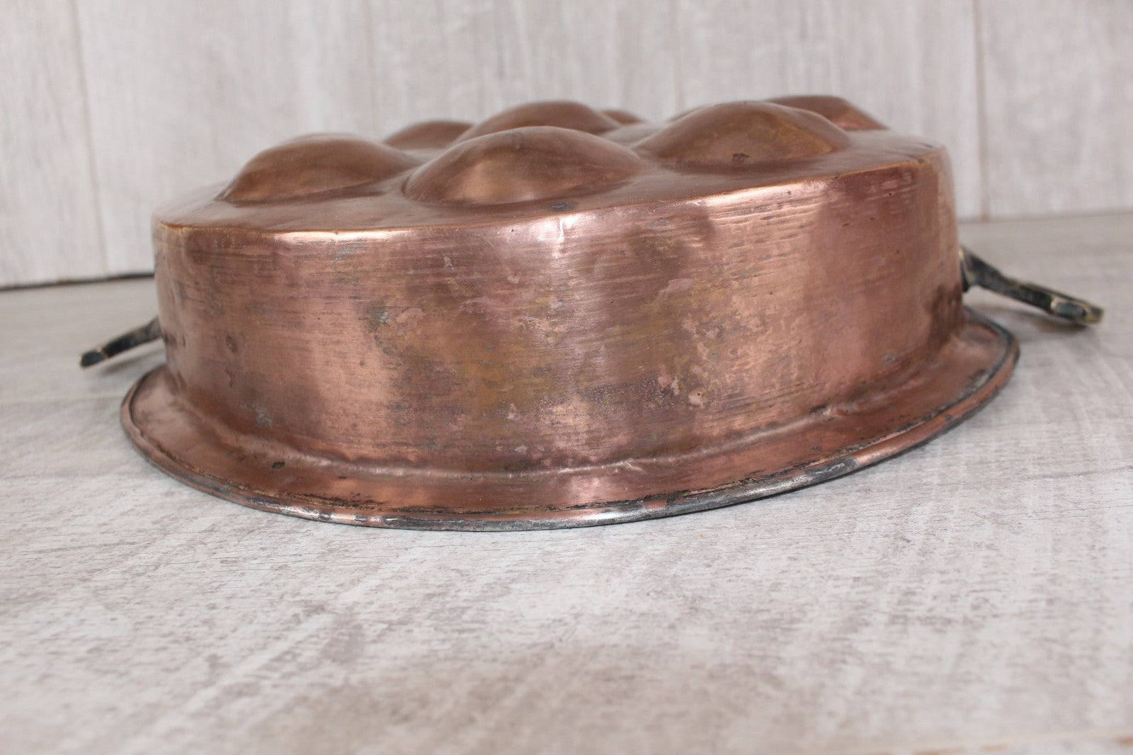 Antique French Copper Escargot Pan / Egg Poacher 11” - 19th Century Brass Handle