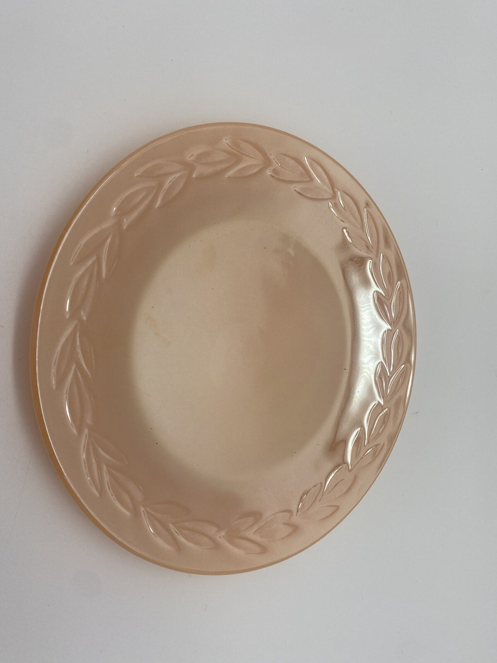 Side Plate Peach Lustre Vintage Fire King Anchor Hocking  Wheat Sheaf 7.75 “ Dia