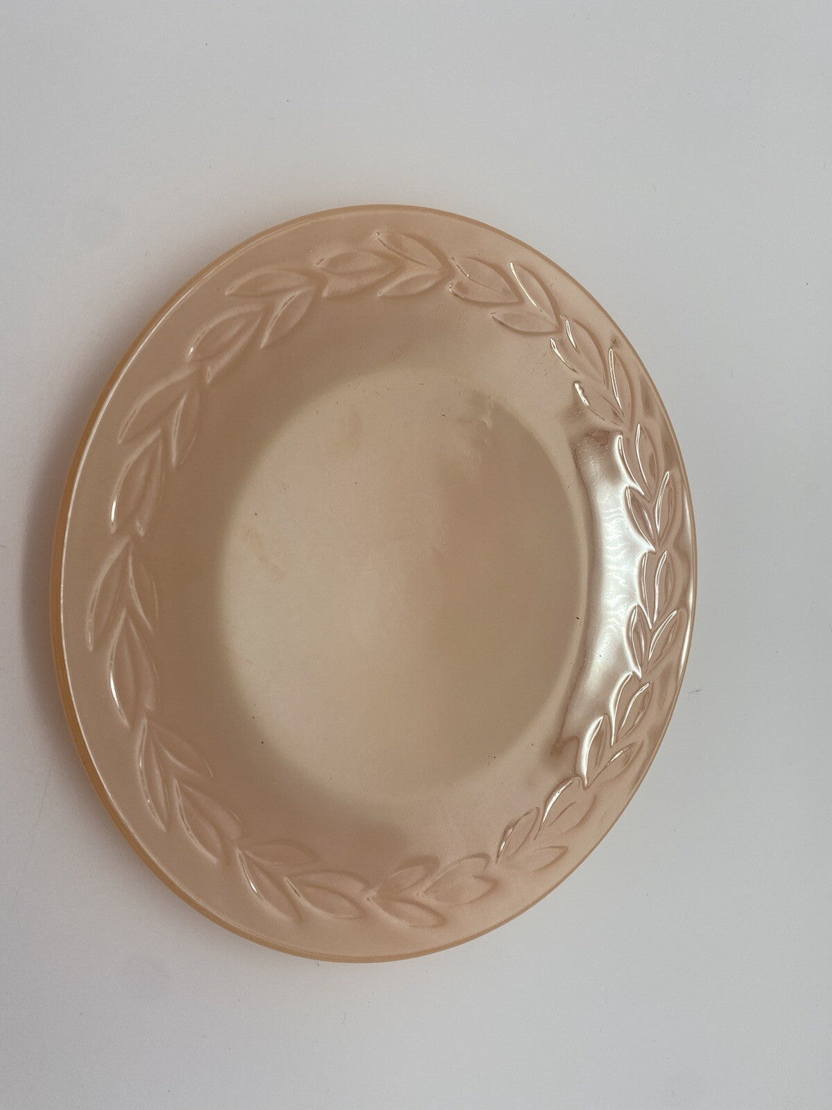 Side Plate Peach Lustre Vintage Fire King Anchor Hocking  Wheat Sheaf 7.75 “ Dia