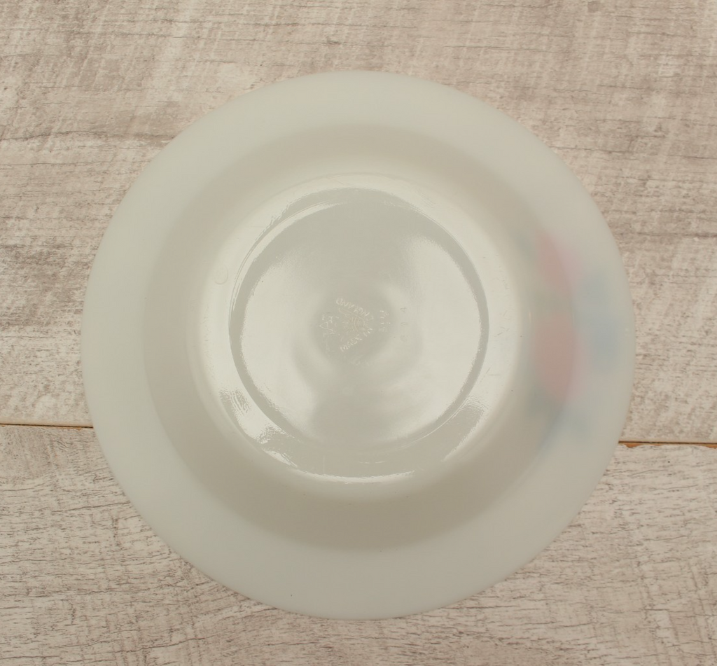 JAJ Pyrex Cottage Rose 8.5" Rimmed Soup Bowl Replacement Milk Glass Vintage