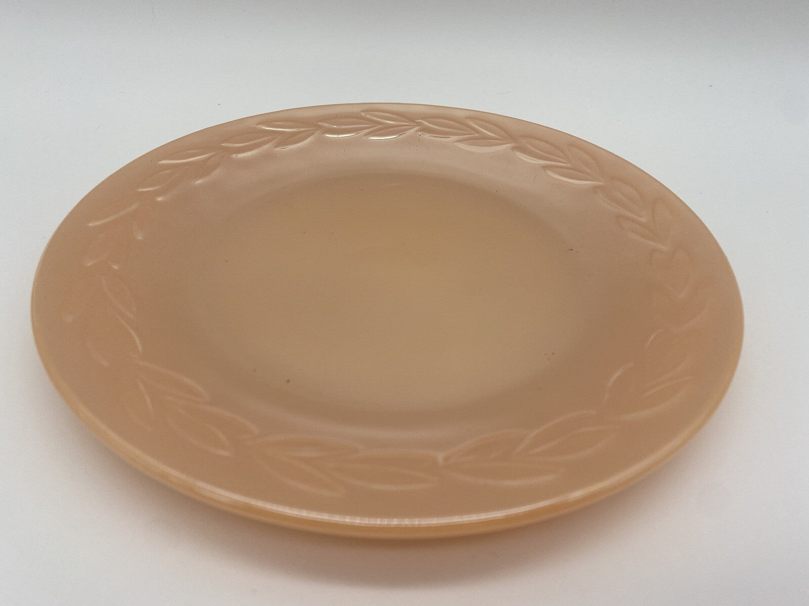 Side Plate Peach Lustre Vintage Fire King Anchor Hocking  Wheat Sheaf 7.75 “ Dia