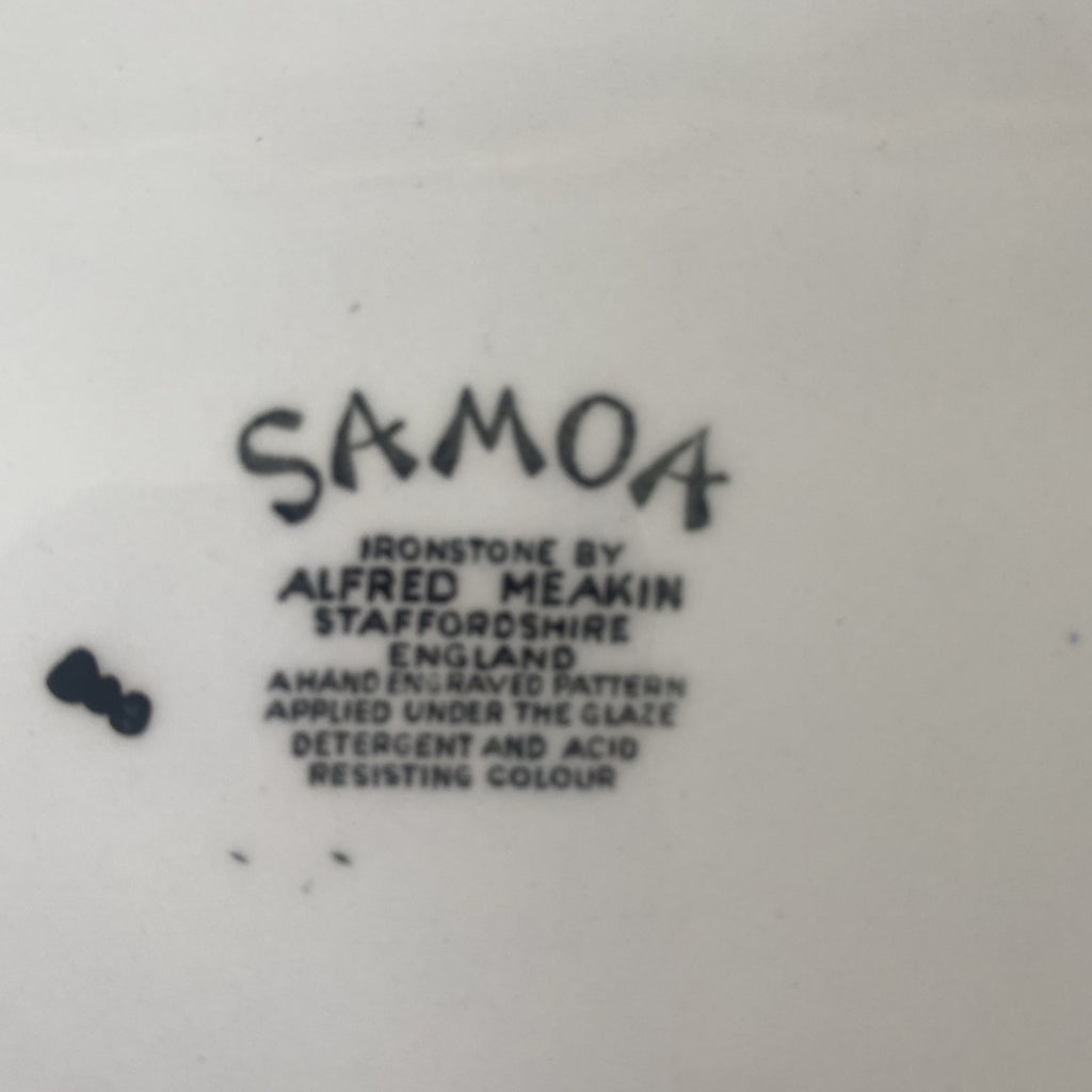 vintage retro 1960s ALFRED MEAKIN -  SAMOA -  SIDE PLATE black flower design