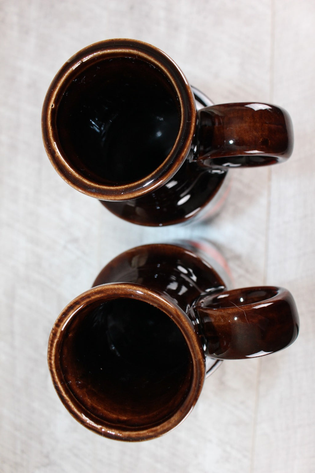 Pair of Vintage Scheurich 401-28 West German Pottery Vases Fat Lava Red Brown