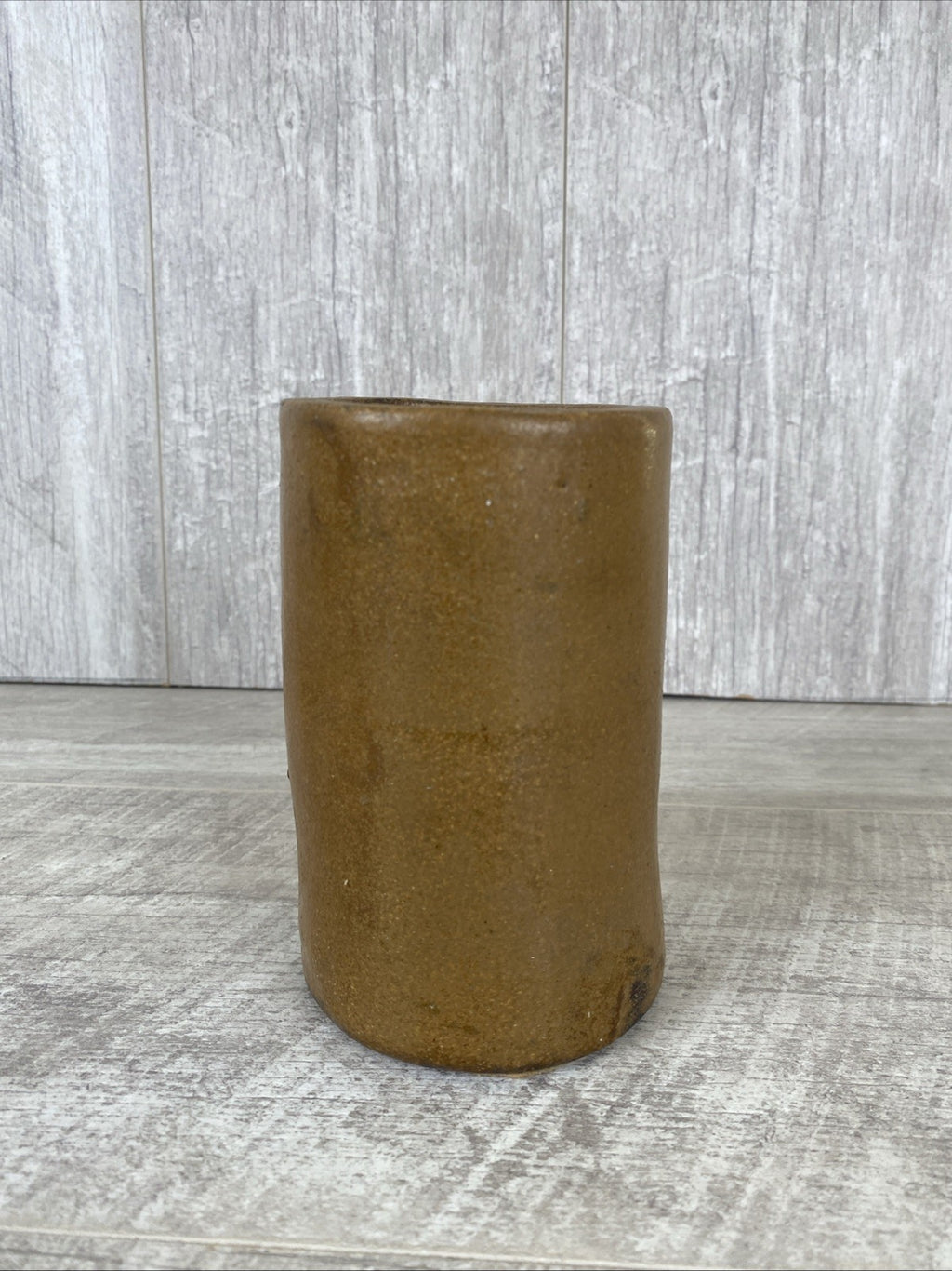British Studio Pottery Brown Vase 6” Tall