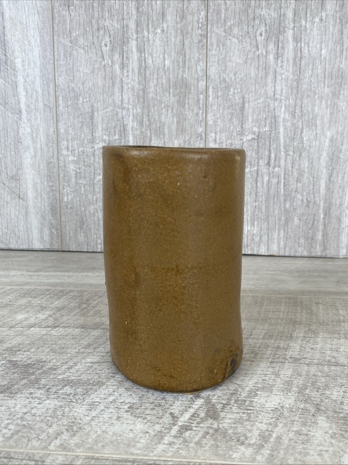 British Studio Pottery Brown Vase 6” Tall