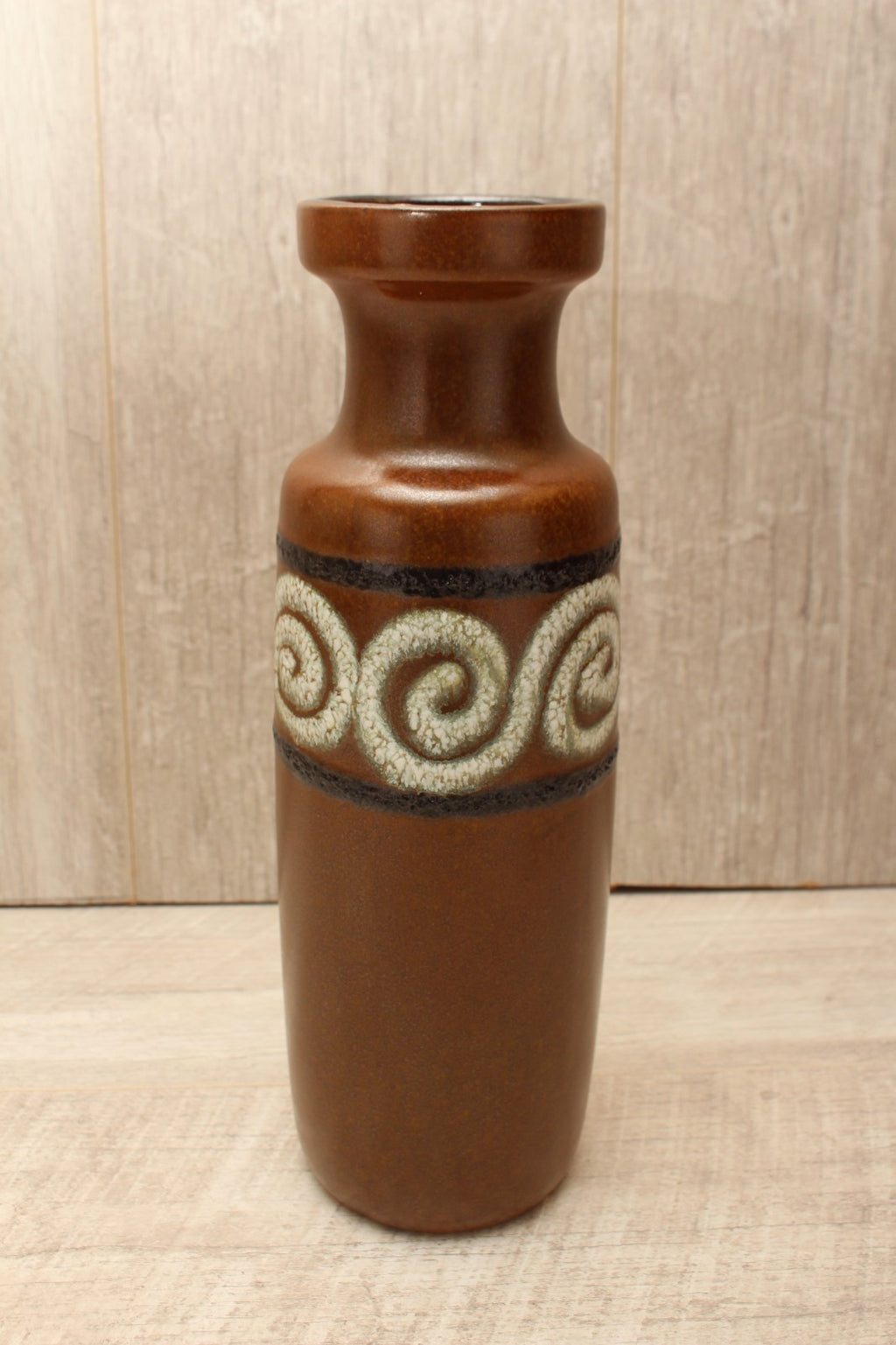 Vintage Scheurich 200-28 West German Pottery Vase Mid Century Swirl 1970s
