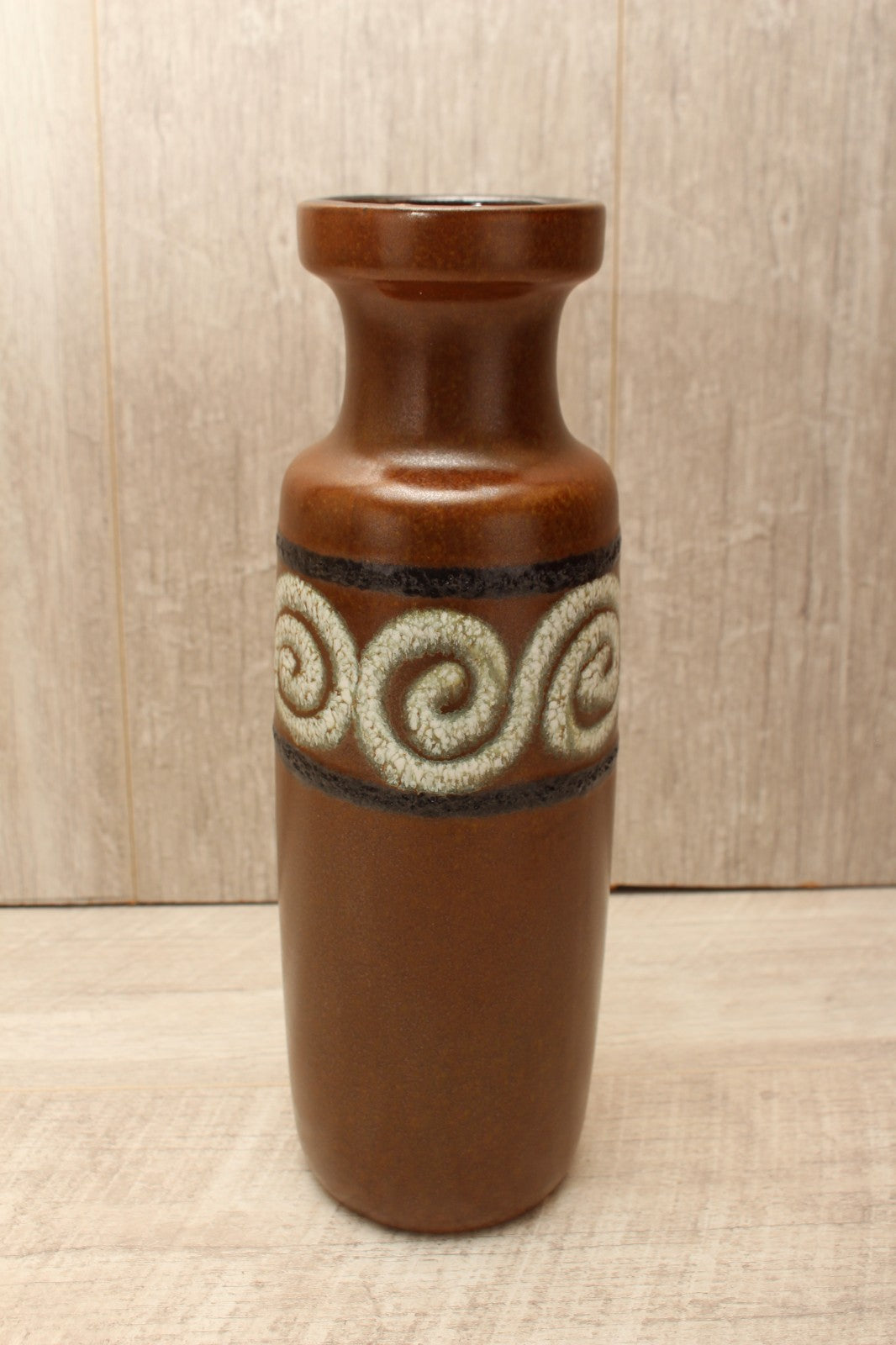 Vintage Scheurich 200-28 West German Pottery Vase Mid Century Swirl 1970s