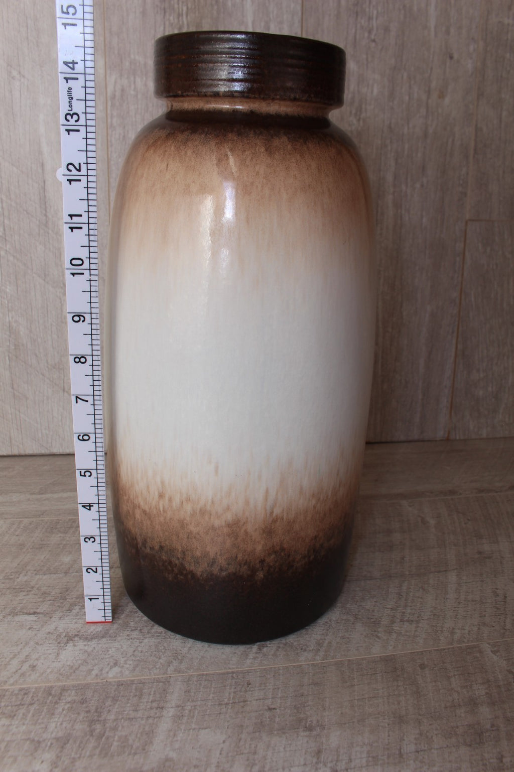 Large Scheurich 553-38 West German Floor Vase Mid Century Ombre Fat Lava Era